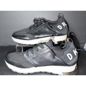 DKNY Fashion Sneakers Women-Black/White/Gold. NEW Size 9